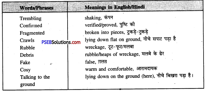 PSEB 7th Class English Solutions Poem 3 An Earthquake 7