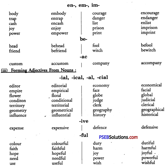 PSEB 9th Class English Vocabulary Formation of Words 13